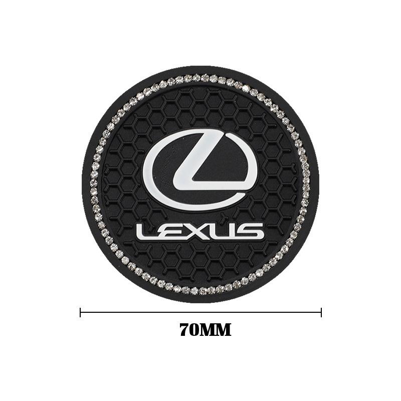2Pcs Car Water Cup Mat Rubber Anti Noise Coaster Accessories For Lexus F-SPORT ES RX NX LS UX LM LX GX LC RZ IS CT GS RC HS SCAG3 