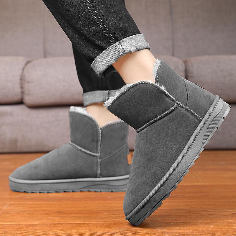 Chaussures d'hiver pour couple grande taille à la mode, légères, épaisses et chaudes avec peluche, en coton haut de gamme et bottes de neige 36-45