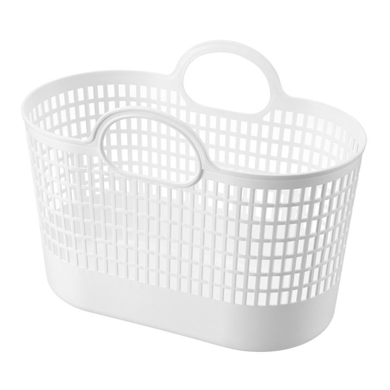 Household plastic basket rectangular vegetable basket portable large capacity supermarket shopping basket hand-held bath basket