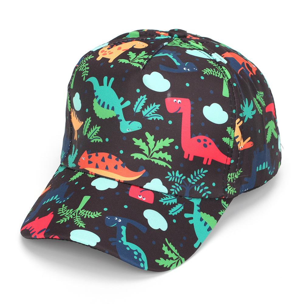 Cartoon Dinosaur Print Kids Baseball Caps Boys and Girls Summer Outdoor Sun Hats Cute Colorful Peaked Caps Children Travel Hat