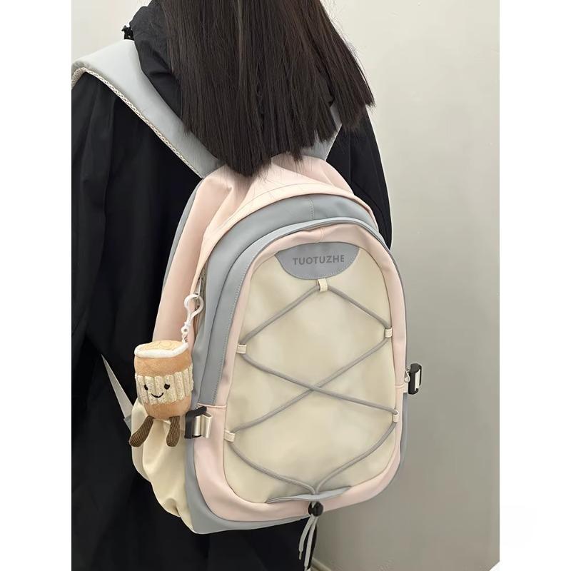 Mountain Outdoor Wind Hiking Backpack Women's Large-capacity Design Sense Niche Lightweight Schoolbag High School Girls