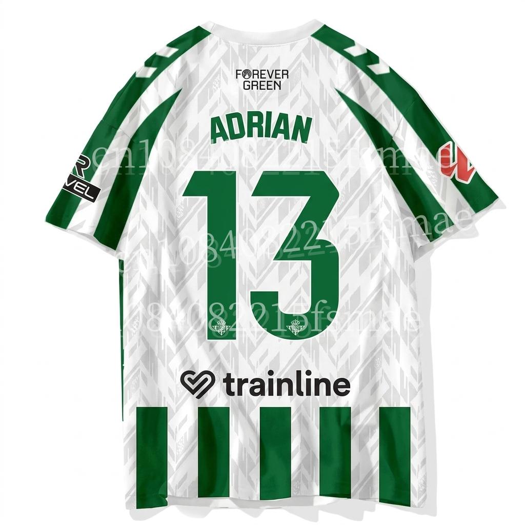 2026 Maglia da Calcio a Strisce Verdi e Bianche da Uomo Manica Corta Asciugatura Rapida Maglietta da Calcio Traspirante T-shirt Sportiva Uniforme da Allenamento di Squadra