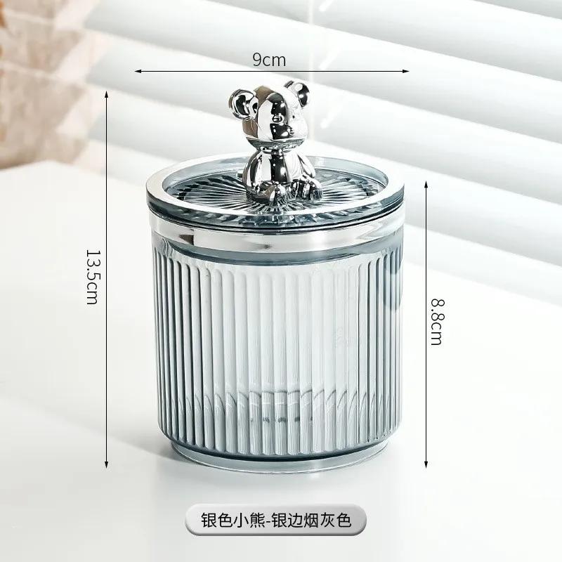 Boîte de rangement en forme d'ourson mignon pour cotons-tiges, cosmétiques, bijoux, salle de bain, maquillage, rouge à lèvres