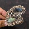 Carved Labradorite Bangle Copper Wire Wrapped Cuff Bracelet Adjustable Bangle Gemstone Cuff Bracelet Copper Handmade Jewelry Gift For Mother