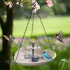Solar Hanging Bird Bath Basin with Dual Water Flow Solar Fountain Space-Saving Outdoor Hanging Bird Waterer for Gardens Balconies Weather-Resistant