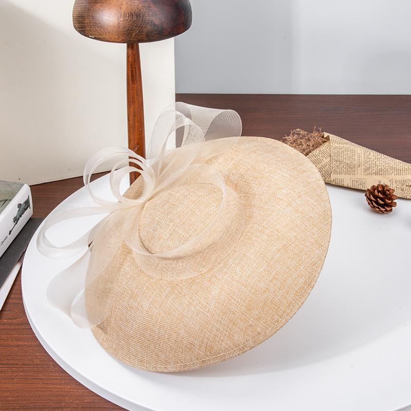 2025 New French Wide Brim Cloche Hat - Vintage Bow Ladies Tea Party Elegant Spring Summer