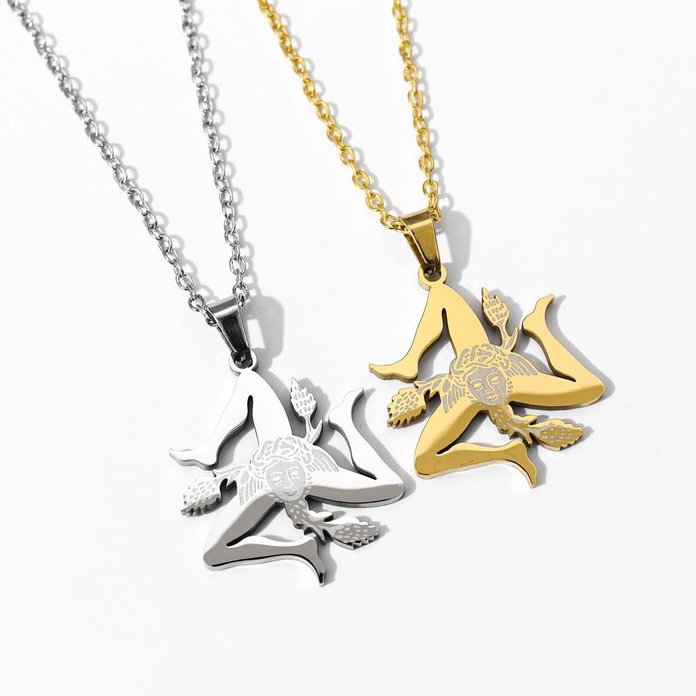 Italy Sicily City Pendant Necklace Couple Style Pendant Accessories