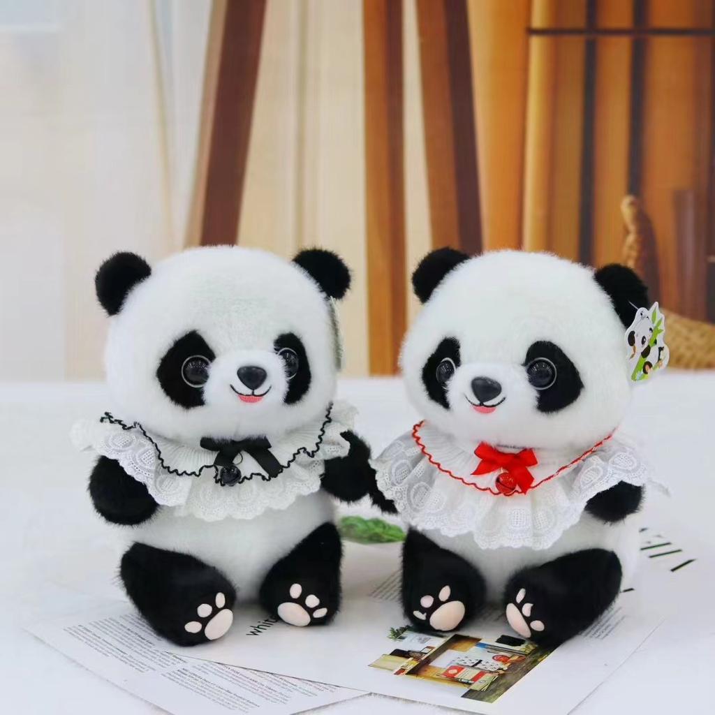 Cute Panda Doll Flower Plush Toy Giant Panda Doll Rag Doll Children's Birthday Gift Chengdu