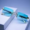 New Rimless Sunglasses Fashion Rectangle Shades Women Men Small Square Sun Glasses Unisex Travel Oculos