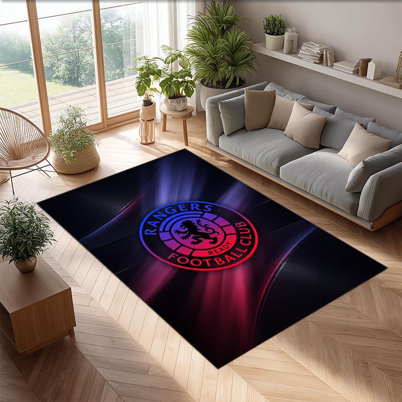 Rangers FC Voetbal Patroon Zacht Vloerkleed Antislip Binnen Vloerkleed Sport Decoratie Mat voor Slaapkamer