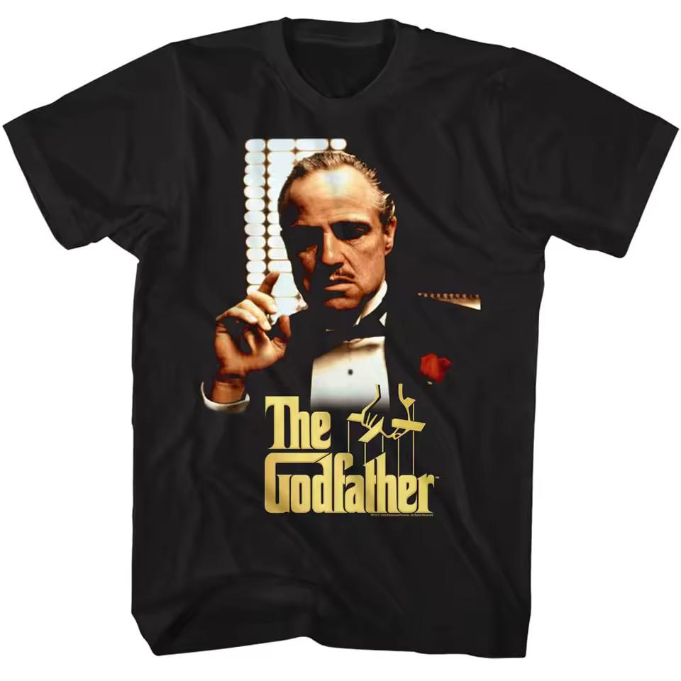 Summer The Godfather T-Shirt Men Classic Gangster Movie Graphic Short Sleeve Casual Streetwear Loose Fit Retro Film Fan Tee