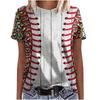 Summer Round Neck 3D Baseball Printed Top Fashionable Casual Short Sleeved Women's T-shirts