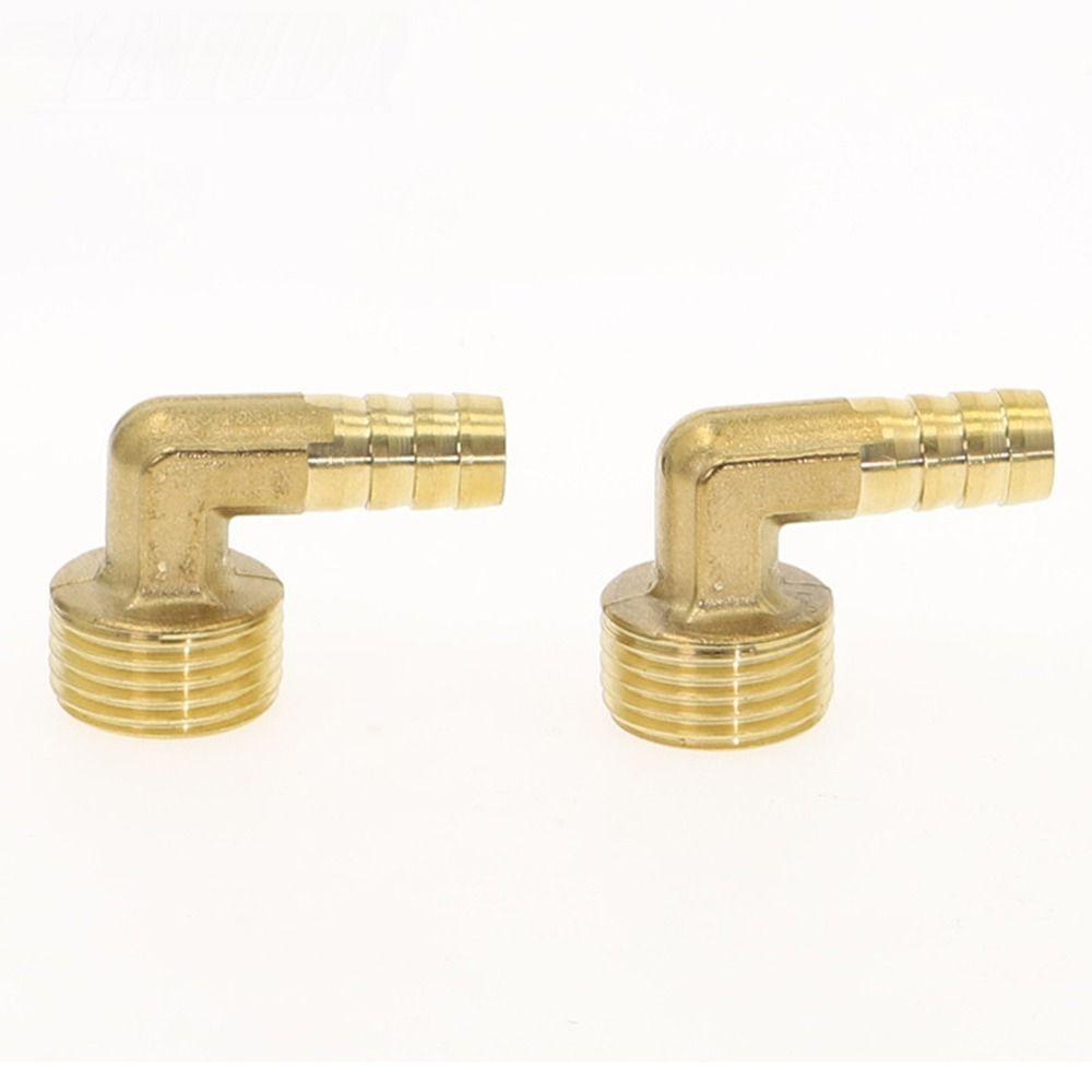 Brass Pipe Fitting PL Pipe Joint 90 Degree Elbow 1/8" 1/4" 3/8" 1/2" Hose Barb Brass Male Thread Coupler Connector Adapter Pipe