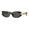 Versace Greca Vintage Personality Design Acetate Cat Eye Sunglasses Unisex Sunglasses Black Gold O4501F-OGB18754