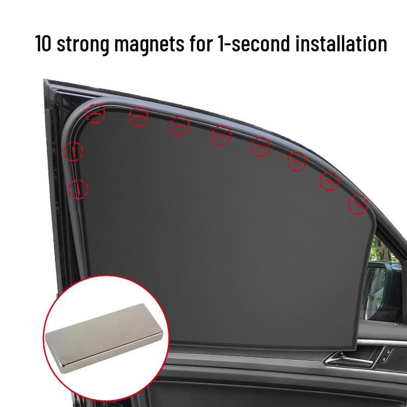 Magnetic Car Window Blackout Sunshade – Summer Heat Insulation & UV Protection Curtain Visor