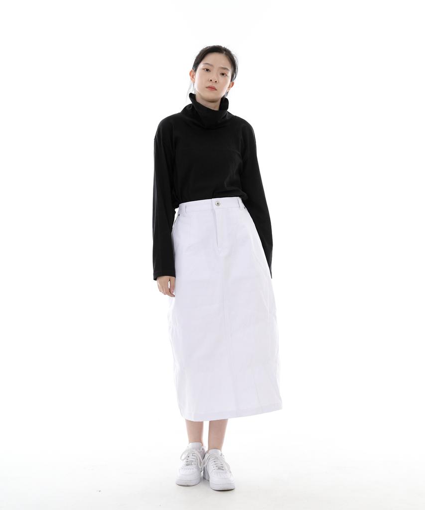 Seinteukeulu Wide Dome Half Band Long Skirt Wdh-1303 White
