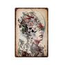 Skeleton Skull Tin Signs Mexican Festival Day of The Dead Tin Sign Vintage Metal Painting Poster Bar Man Cave Wall Plaques Decor