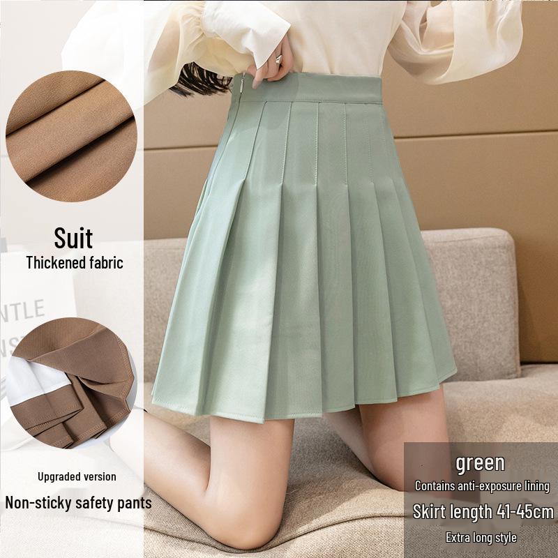 Damen Minirock mit Plisseefalten im koreanischen Stil – Schwarz, Blickdicht, Knitterarm, A-Linie, Ideal für ganzjährige Tragbarkeit.