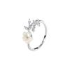 foxanry Silver Color Rings for Women Trendy Elegant Charming Sweet Simple Shell Flowers Leaves Party Jewelry Lover Gifts