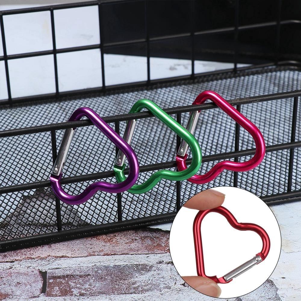 Hanging Climbing Accessories Heart-shaped Buckles Keyring Hook Keychain Clip Aluminum Carabiner
