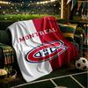 Montreal Canadi-ens Hockey Team Throws Blanket Flannel Blankets Plush for Couch Bed Gifts for Men Women Travel Picnic Blanket Christmas Fan Gifts