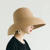 Women French Hepburn Sunshade Hat Beach Bucket Hat Foldable Big Round Panama Woven Wide Paper Straw Hat