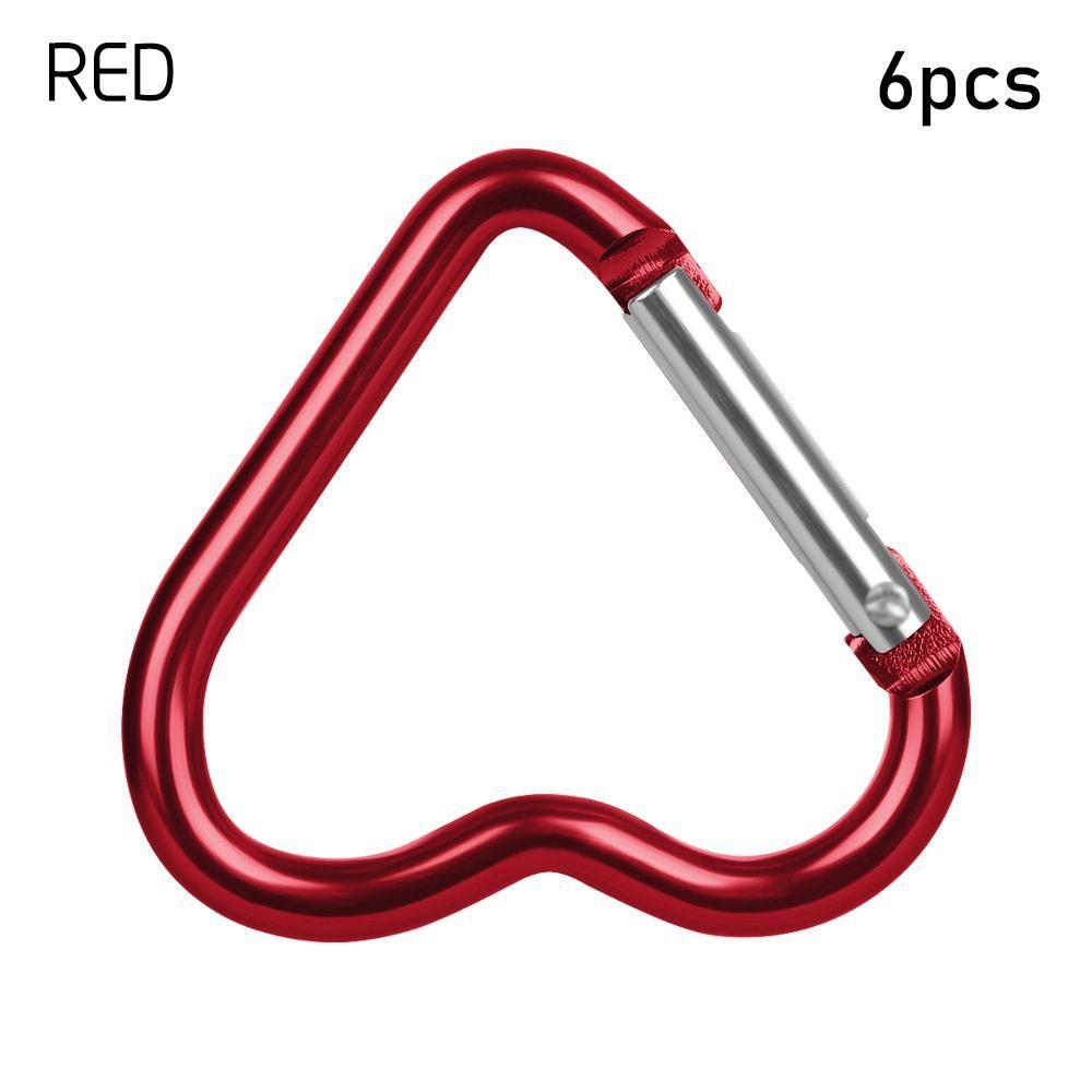 Accessories Water Bottle Hanging Keyring Hook Aluminum Carabiner Keychain Clip Heart-shaped Buckles