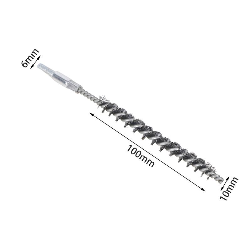 1Pc Chimney Cleaning Brush For Pipe Cleaning Polishing 10-50Mm Threaded Wire Brush Metal Handle Stainless Steel Brush