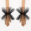 Black Dot Tulle Removable Fake Sleeves Elastic Mesh Lace Decorative Ruffled Wrist Cuffs For Bride Wedding Dress