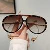 Luksusowe Markowe Designerskie Oversize Okulary Pilotki Damskie Męskie Popularne Vintage Okulary Przeciwsłoneczne Punk Podwójny Mostek Okulary