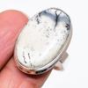 Natural Dendrite Opal Gemstone 925 Sterling Silver Jewelry Ring Size 10 AR-16598