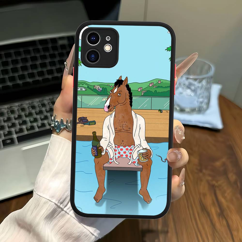 Coque de téléphone classique B-bojack H-horseman pour iPhone 14 11 12 13 Mini Pro Max 8 7 Plus X XR XS MAX Housse translucide mate