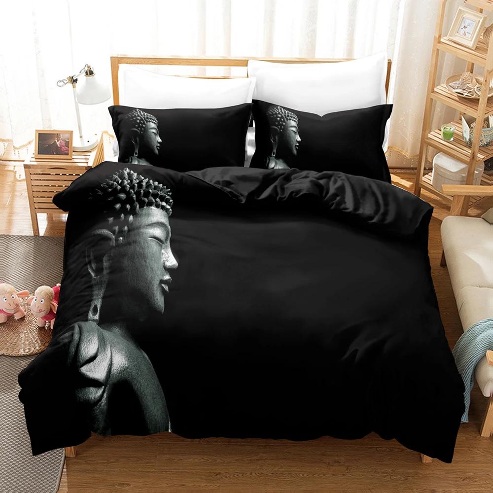 Hoge Kwaliteit 3D Dekbedden En Beddengoed Sets Dekbed Boeddhistische Afbeeldingen Dekbedovertrek Set Kind,Twin Volledig Queen King Slaapkamer Set Huis Textiel