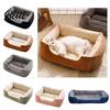 Resilient Cat Bed for Neck Support Rectangular Plush Bed, Cozy Pet Lounge Anti-slip Bottom, Cuddler Small Pets Washable Couch Indoor Cats Dogs Puppies