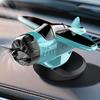 Ornement de Voiture Avion à Énergie Solaire Modèle d'Avion de Tableau de Bord avec Ventouse Hélice Rotative à 360 Degrés Accessoire de Drift de Console Centrale Rotatif