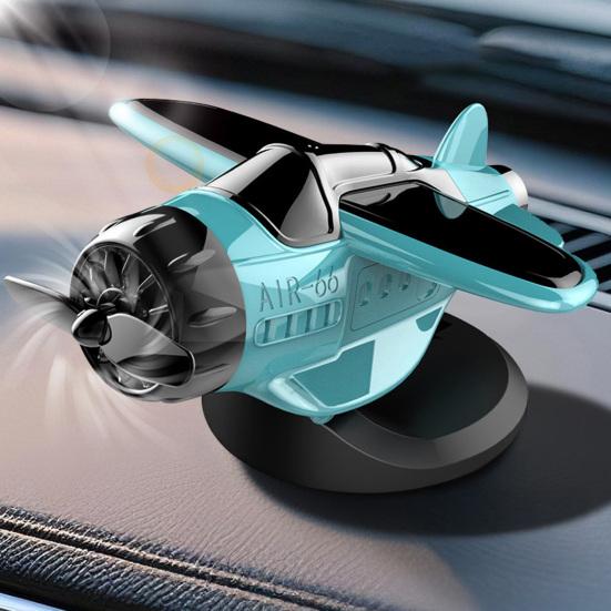Ornement de Voiture Avion à Énergie Solaire Modèle d'Avion de Tableau de Bord avec Ventouse Hélice Rotative à 360 Degrés Accessoire de Drift de Console Centrale Rotatif