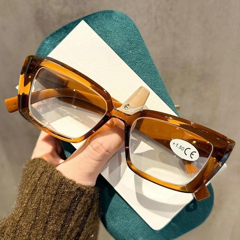 Vintage Small Square Frame Reading Glasses for Women Luxury Brand Retro Eyewear Unisex Latest Design Cat-eye Presbyopia Glasses