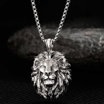 Domineering Lion Head Pendant Necklaces Men 'S Trendy Fashion Hip Hop Necklace Ins Personalized Jewelry Accessories