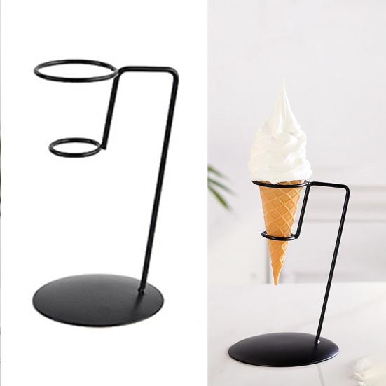 Iron Ice Cream Cone Stand Cupcake Holder Decorative Display Rack for Desserts Fries Parties Cold Drink Shop