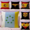 Spain Spanish Canary Islands Cushion Cover Natural Linen Organic Fabric Double-Sided Printing Sofa Home Decor Gift Pillow Cover
