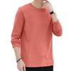 Men Tops Round Neck Long Sleeve Autumn Tops Solid Color Thin Bottom Tops Regular Style Casual Pullover Tops