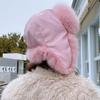 SOMALER Fox Fur Ear Flap Hats for Women Girls Trapper Ushanka Hat Colorful Fluffy Real Fur Beanie for Winter Warm Bombe Hat