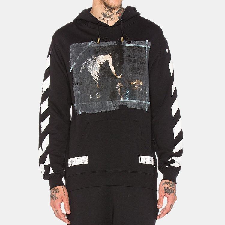 Off-White Bluza z kapturem Caravaggio Czarna Męska OMBB003S160030061088