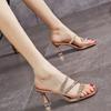Fashion Women's Heeled Shoes Summer Square Toe Thin Heel Slippers for Women Dress Party Women's High Heel Mules Ladies High Heel Shoes
