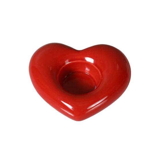 Heart Shaped Ceramic Candlestick Holder Small Heart Candle Holder for Wedding Party Anniversary Valentine's Day Dining Table Centerpiece