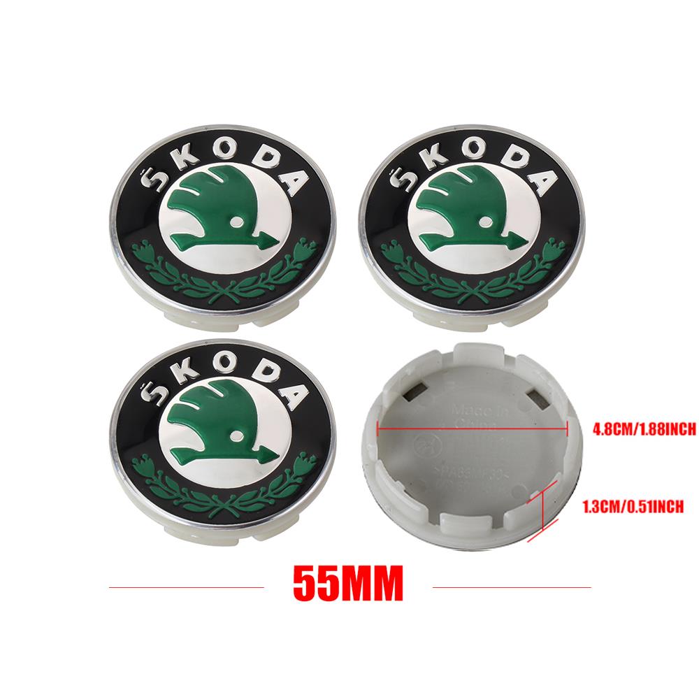 4pcs 55/65mm Car Original Wheel Center Cover Hub Cap For Skoda Roomster Octavia Rapid Fabia Yeti Superb RS Scala VII Karop Kamiq