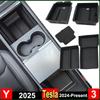 For Tesla Model Y Juniper 2025 Center Console Storage Organizer Box Tray Model 3 Highland 2024 Armrest Box Hidden Accessories