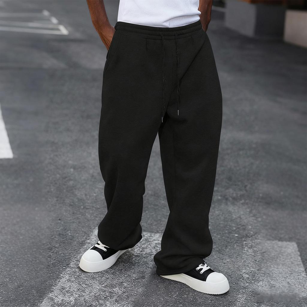 Men's Baggy Sweatpants Fleece Casual Pants Elastic Waist Athletic Workout Jogger Sweat Fall Winter