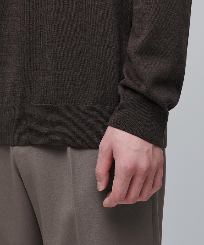MUSINSA STANDARD Merino Wool Blend High Gauge Crew Neck Knit [Dark Brown]