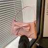 Ensfärgad rosett underarm liten fyrkantig väska för kvinnor sommar enkel enkel axel crossbody väskor kvinnlig plånbok shopping handväskor
